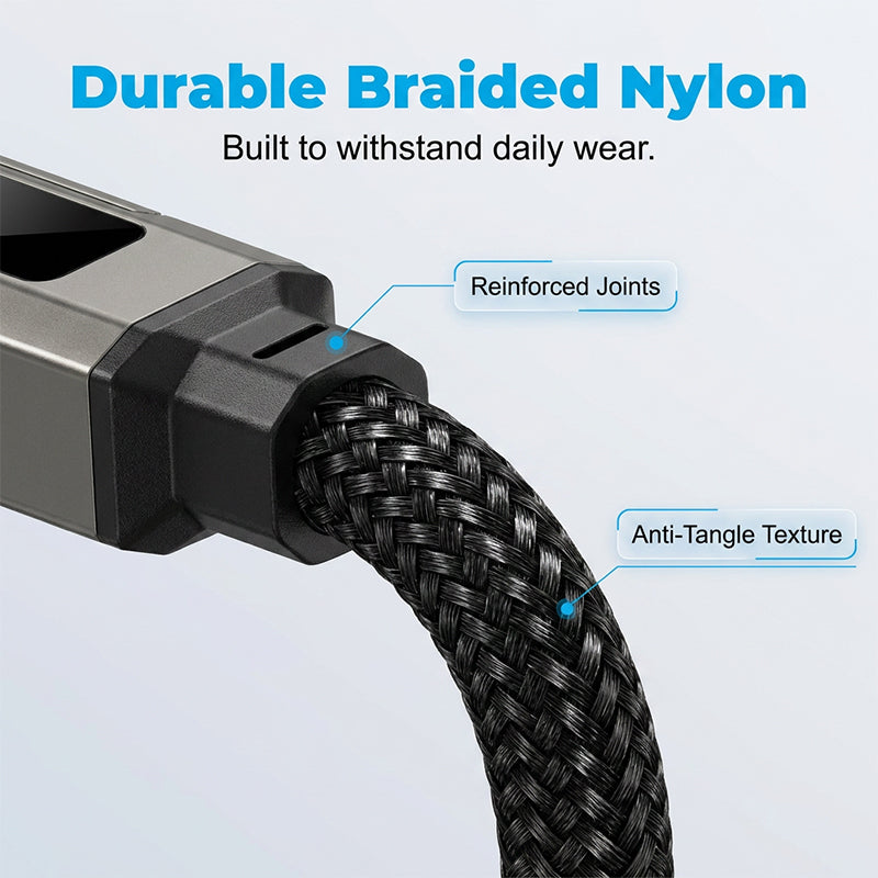 ⏳Limited-time 50% off⏰4-in-1 Digital Display Keychain Charging Cable🔋📱